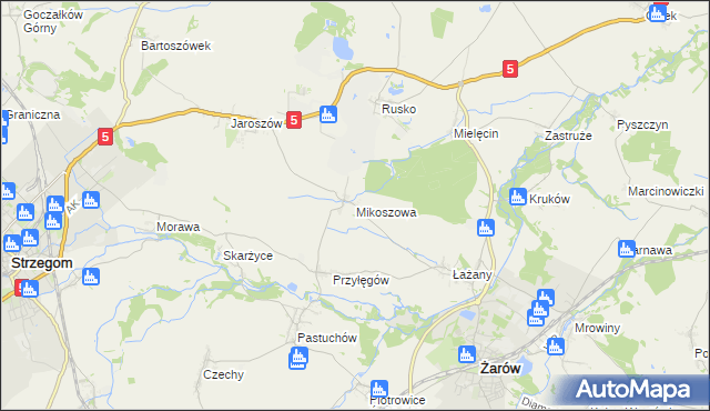 mapa Mikoszowa, Mikoszowa na mapie Targeo