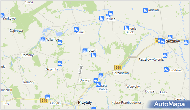 mapa Mikuty gmina Radziłów, Mikuty gmina Radziłów na mapie Targeo