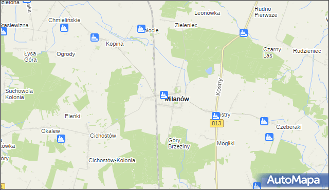 mapa Milanów powiat parczewski, Milanów powiat parczewski na mapie Targeo