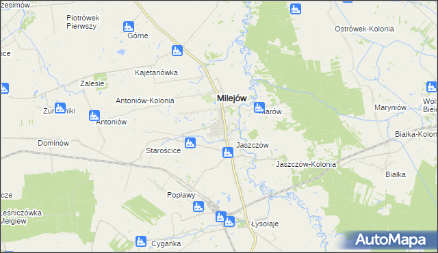 mapa Milejów-Osada, Milejów-Osada na mapie Targeo