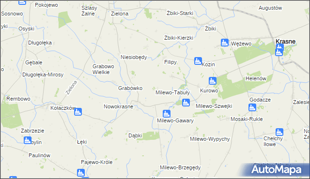 mapa Milewo-Tabuły, Milewo-Tabuły na mapie Targeo