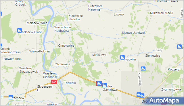 mapa Minczewo, Minczewo na mapie Targeo