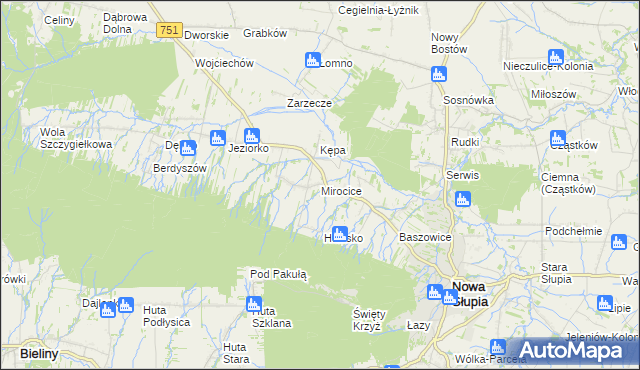 mapa Mirocice, Mirocice na mapie Targeo