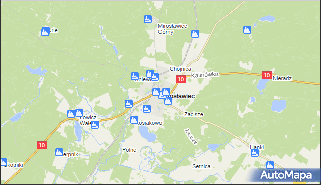 mapa Mirosławiec, Mirosławiec na mapie Targeo