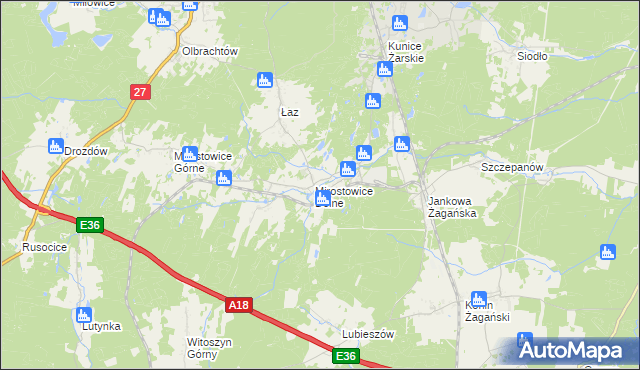 mapa Mirostowice Dolne, Mirostowice Dolne na mapie Targeo
