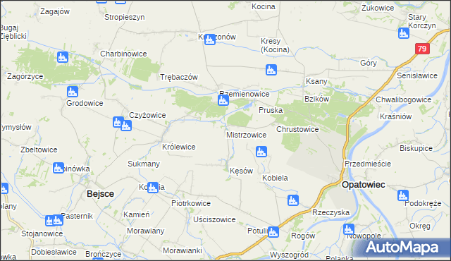 mapa Mistrzowice, Mistrzowice na mapie Targeo