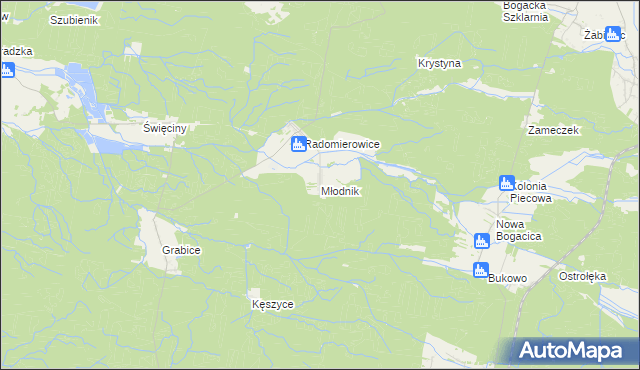 mapa Młodnik, Młodnik na mapie Targeo
