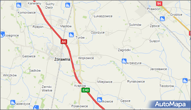 mapa Mnichowice gmina Żórawina, Mnichowice gmina Żórawina na mapie Targeo