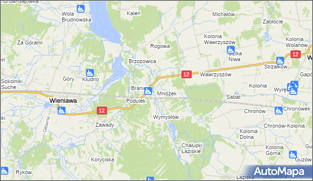 mapa Mniszek gmina Wolanów, Mniszek gmina Wolanów na mapie Targeo