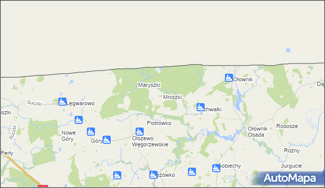 mapa Mniszki gmina Budry, Mniszki gmina Budry na mapie Targeo