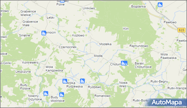 mapa Modła gmina Ciechanów, Modła gmina Ciechanów na mapie Targeo