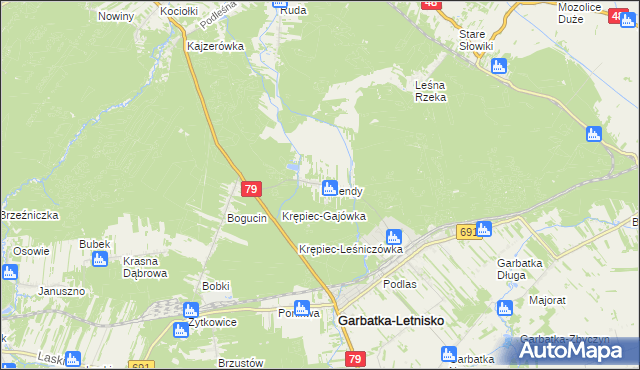 mapa Molendy, Molendy na mapie Targeo
