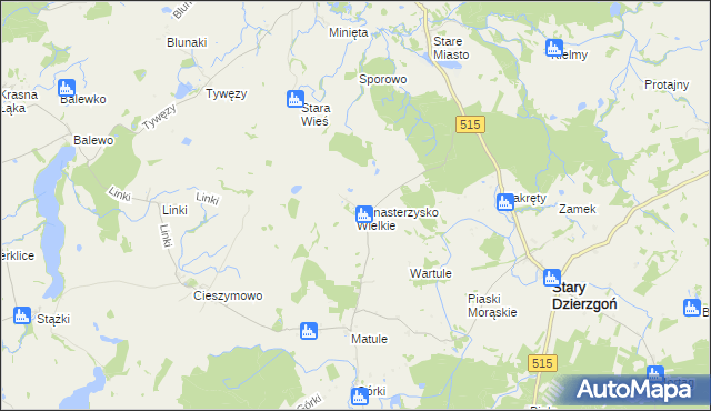 mapa Monasterzysko Wielkie, Monasterzysko Wielkie na mapie Targeo