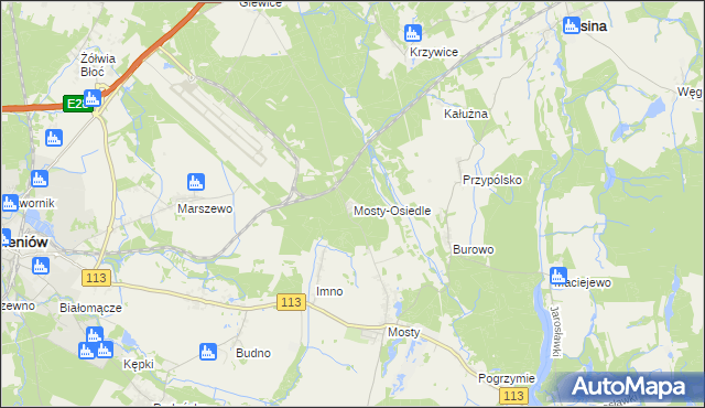 mapa Mosty-Osiedle, Mosty-Osiedle na mapie Targeo