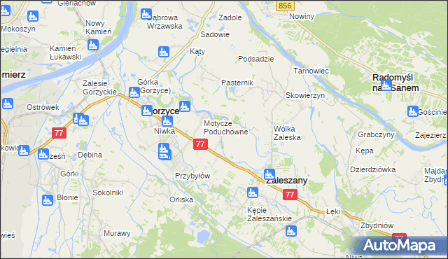 mapa Motycze Szlacheckie, Motycze Szlacheckie na mapie Targeo