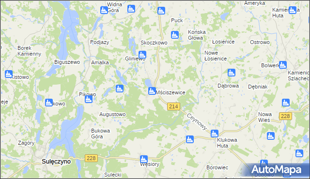 mapa Mściszewice, Mściszewice na mapie Targeo