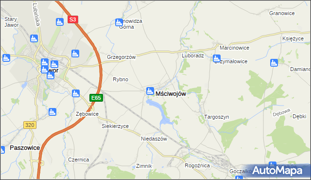 mapa Mściwojów, Mściwojów na mapie Targeo