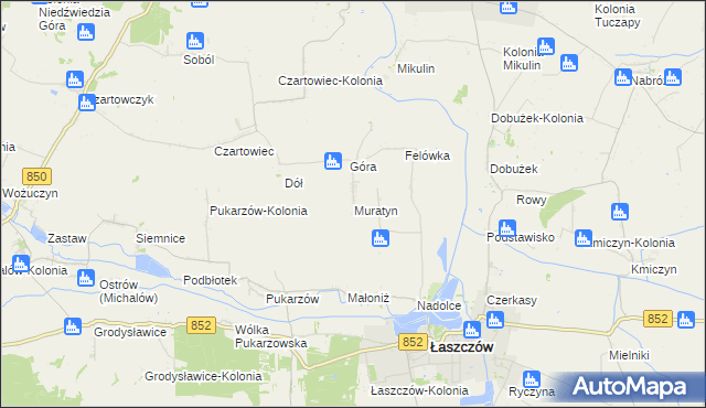 mapa Muratyn, Muratyn na mapie Targeo
