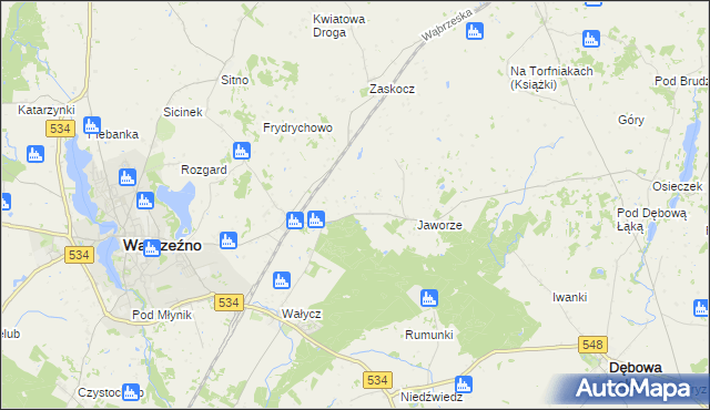 mapa Myśliwiec, Myśliwiec na mapie Targeo