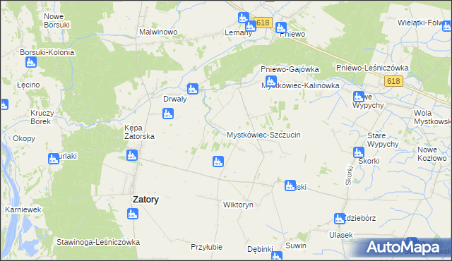 mapa Mystkówiec-Szczucin, Mystkówiec-Szczucin na mapie Targeo
