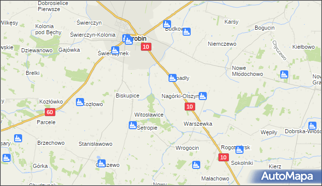 mapa Nagórki-Olszyny, Nagórki-Olszyny na mapie Targeo
