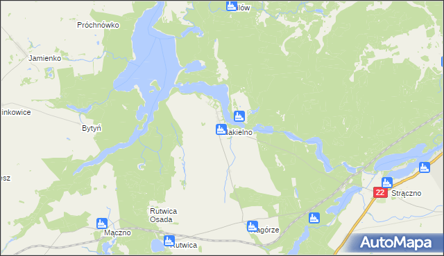 mapa Nakielno, Nakielno na mapie Targeo