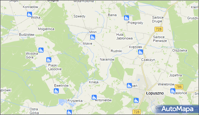 mapa Naramów, Naramów na mapie Targeo