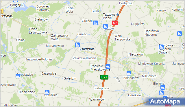 mapa Natalin gmina Zakrzew, Natalin gmina Zakrzew na mapie Targeo
