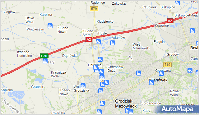 mapa Natolin gmina Grodzisk Mazowiecki, Natolin gmina Grodzisk Mazowiecki na mapie Targeo