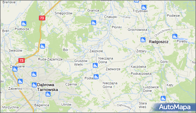 mapa Nieczajna Dolna, Nieczajna Dolna na mapie Targeo