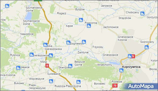 mapa Niedźwice, Niedźwice na mapie Targeo