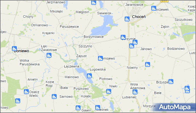 mapa Niemojewo gmina Choceń, Niemojewo gmina Choceń na mapie Targeo