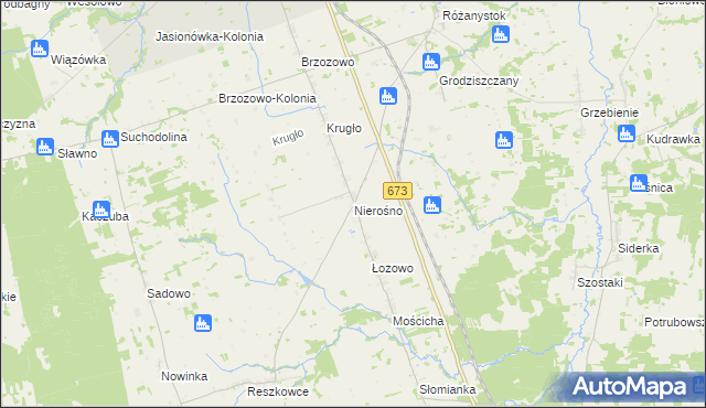 mapa Nierośno, Nierośno na mapie Targeo