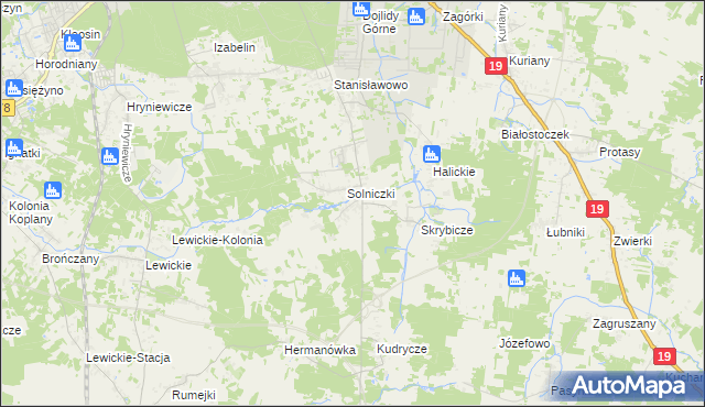 mapa Niewodnica Nargilewska, Niewodnica Nargilewska na mapie Targeo