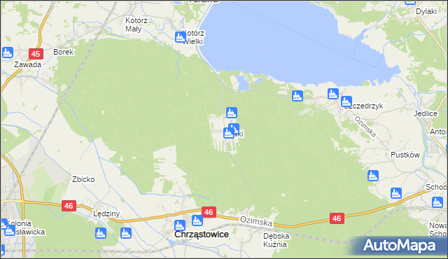 mapa Niwki gmina Chrząstowice, Niwki gmina Chrząstowice na mapie Targeo