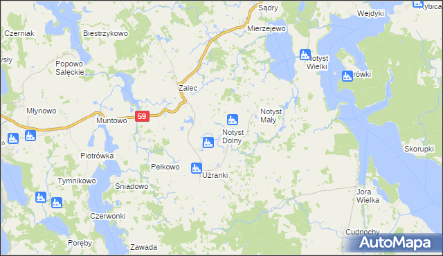 mapa Notyst Dolny, Notyst Dolny na mapie Targeo