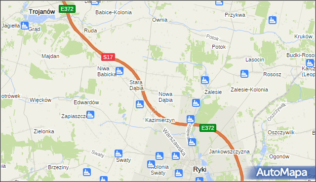mapa Nowa Dąbia, Nowa Dąbia na mapie Targeo