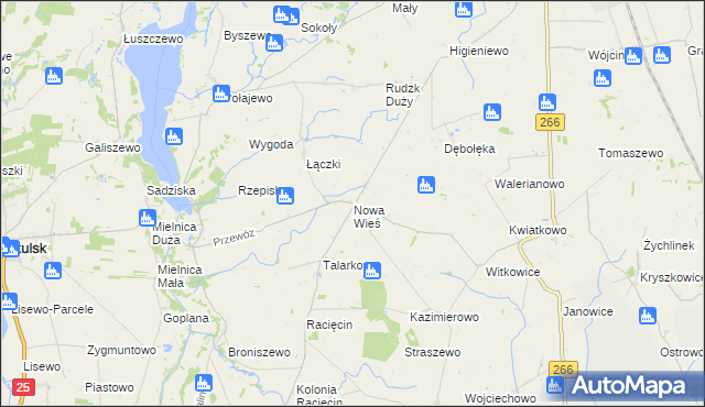 mapa Nowa Wieś gmina Piotrków Kujawski, Nowa Wieś gmina Piotrków Kujawski na mapie Targeo