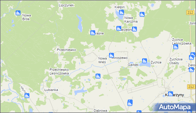 mapa Nowa Wieś gmina Przechlewo, Nowa Wieś gmina Przechlewo na mapie Targeo