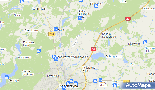 mapa Nowa Wieś Kościerska, Nowa Wieś Kościerska na mapie Targeo
