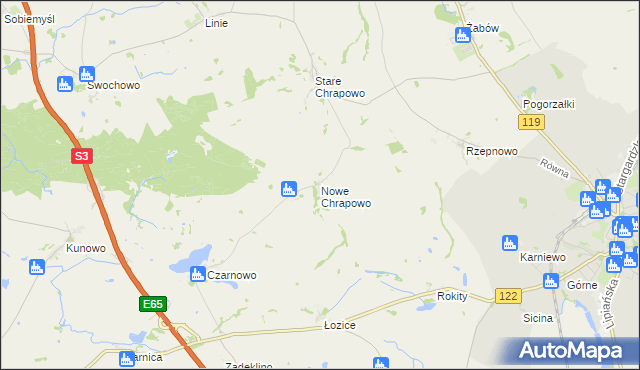 mapa Nowe Chrapowo, Nowe Chrapowo na mapie Targeo