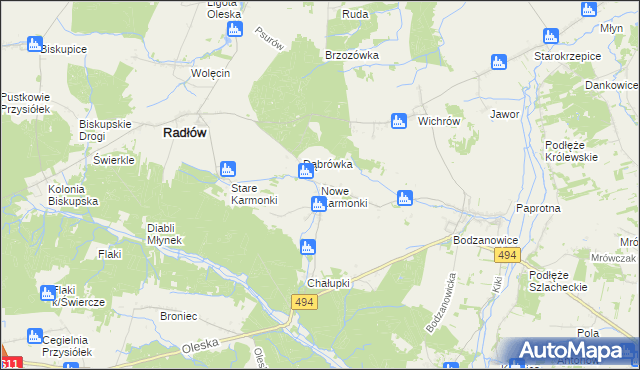 mapa Nowe Karmonki, Nowe Karmonki na mapie Targeo