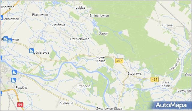 mapa Nowe Kolnie, Nowe Kolnie na mapie Targeo