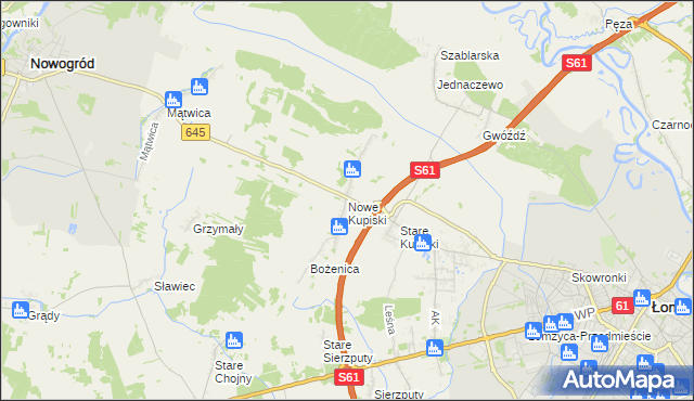 mapa Nowe Kupiski, Nowe Kupiski na mapie Targeo