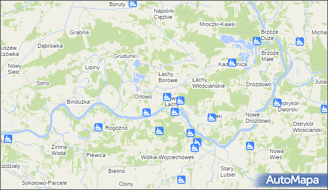 mapa Nowe Łachy, Nowe Łachy na mapie Targeo