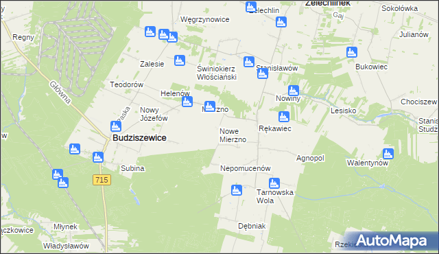 mapa Nowe Mierzno, Nowe Mierzno na mapie Targeo