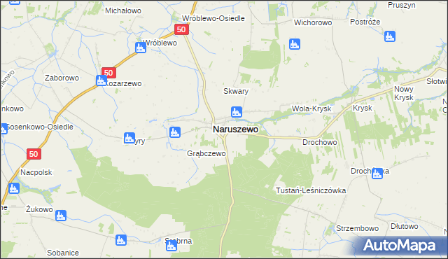 mapa Nowe Naruszewo, Nowe Naruszewo na mapie Targeo