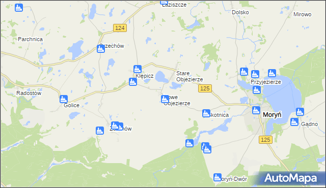 mapa Nowe Objezierze, Nowe Objezierze na mapie Targeo