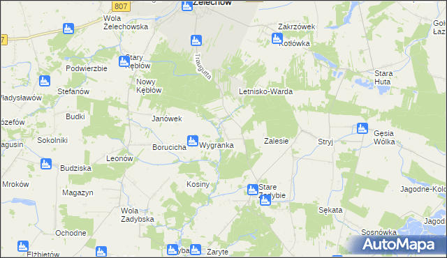 mapa Nowe Zadybie, Nowe Zadybie na mapie Targeo