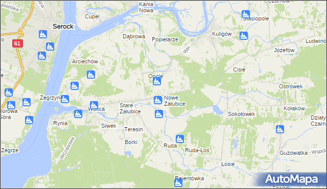 mapa Nowe Załubice, Nowe Załubice na mapie Targeo